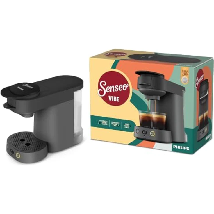 PHILIPS SENSEO® Vibe CSA225/60 Kaffeepadmaschine, 2-Tassen-Funktion, milder oder starker Kaffee, 0.9L Wassertank, Schwarz – Bild 9