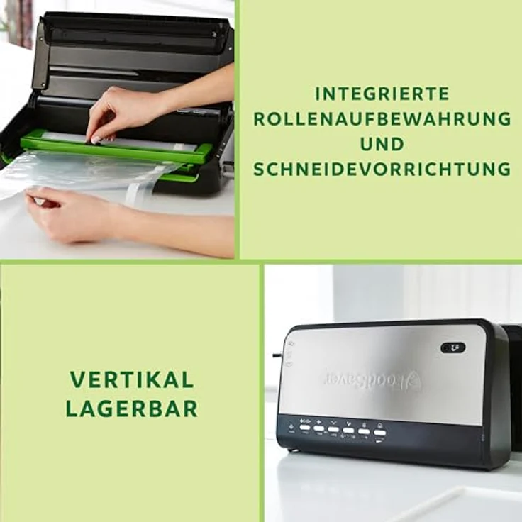 Foodsaver FFS005X Folienschweißgerät, Edelstahl, Schwarz – Bild 5
