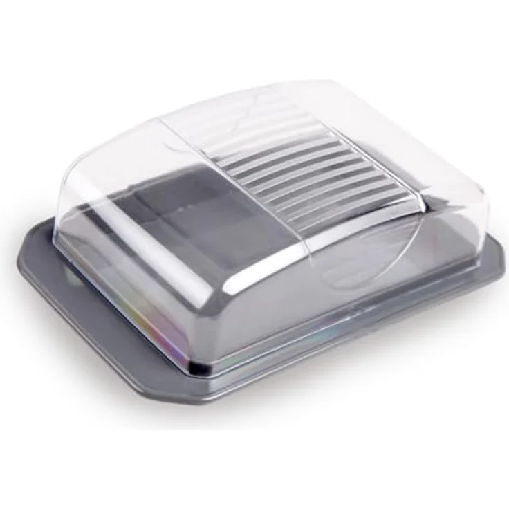 Pro Home Dekorative Butterdose - Transparent mit Deckel - Butterbox, spülmaschinenfest - BPA Frei Kunststoff - Butterschale für 250g Butter - Anthrazit – Bild 1