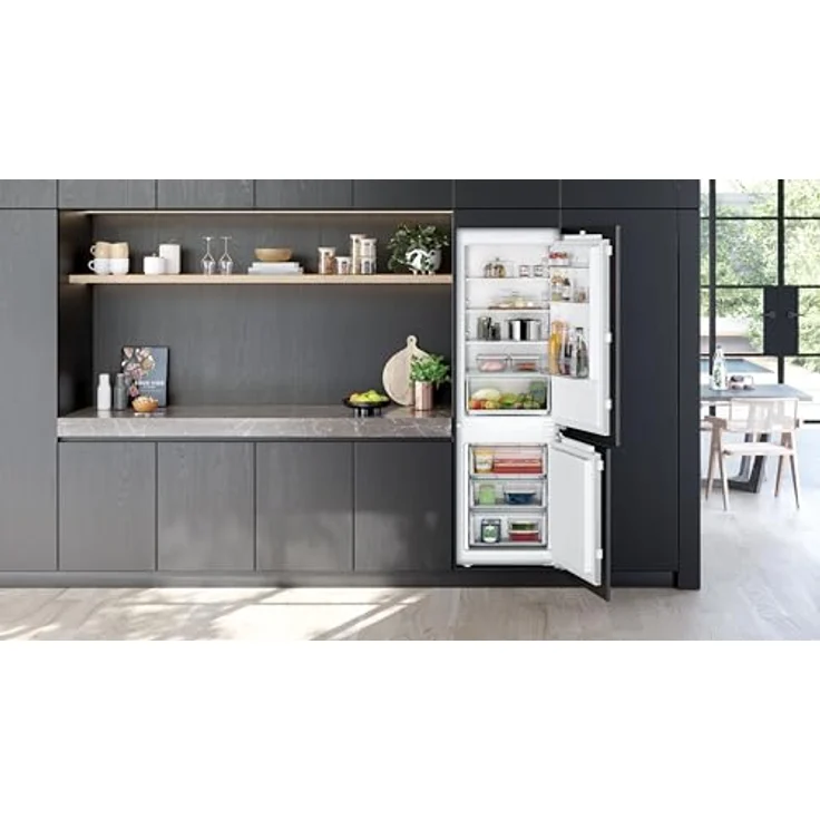 SIEMENS KI86NNFE0, iQ100, Einbau-Kühl-Gefrier-Kombination, 177,5 x 56 cm Nische, 184 L Kühlen + 76 L Gefrieren, noFrost, freshBox, schnelles Kühlen, sehr Leise, Flachscharnier - Made in Germany – Bild 4