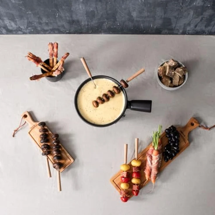 BOSKA Käse Fondue-Set Nero, Keramik, braun-Silber-schwarz, 30 x 22 x 19 cm – Bild 5