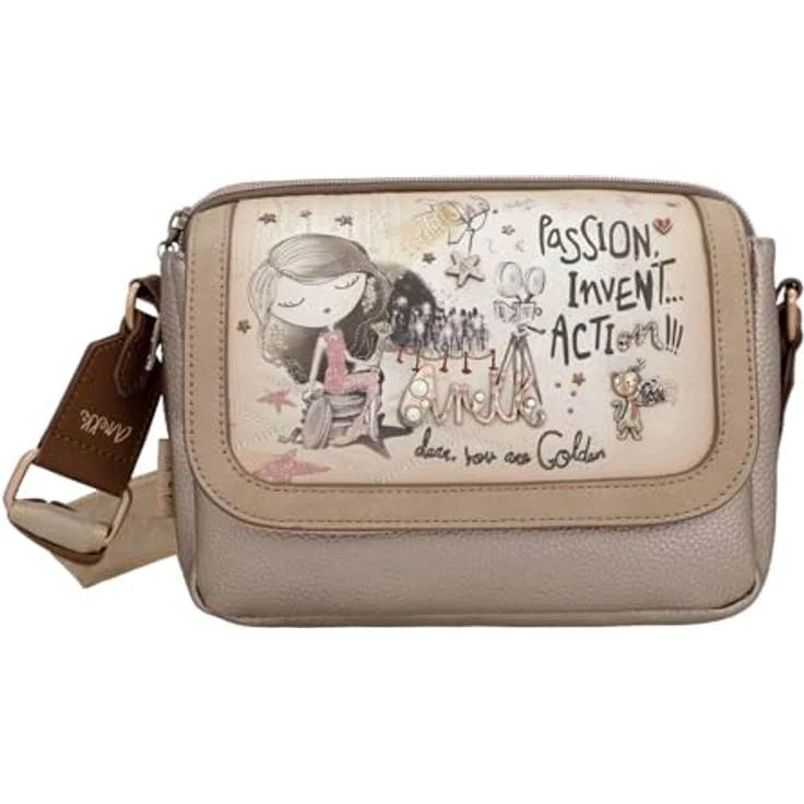 Anekke Hollywood Umhängetasche, Damen Handtasche aus Kunstleder mit 2 Hauptfächern, 25 cm, Mehrfarbig – Bild 1