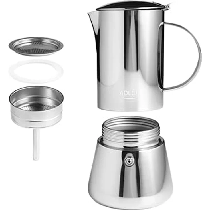 Adler Espressokocher AD 4417, 620ml, Spülmaschinenfest, Edelstahl, silber – Bild 5