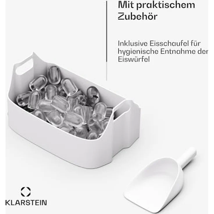Klarstein SparkIce Eiswürfelmaschine, Elektrischer Eiswürfelbereiter mit 1,5 L Wassertank, kristallklare Eiswürfel, Touchpad-Bedienung – Bild 6