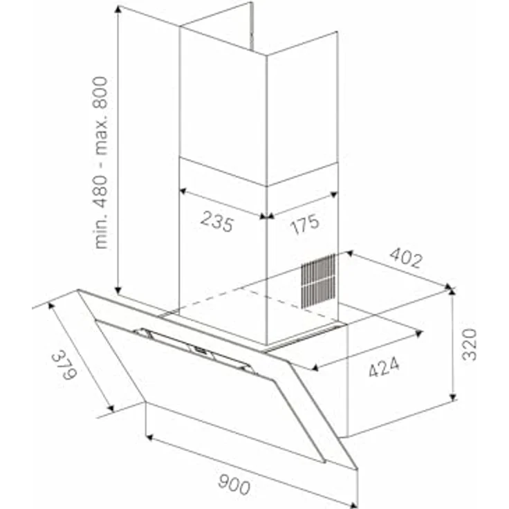 Küppersbusch Smartline DW9250.0S, 90 cm Wandhaube mit Kopffreiheit, 4 Leistungsstufen und FreshAir-Funktion – Bild 7