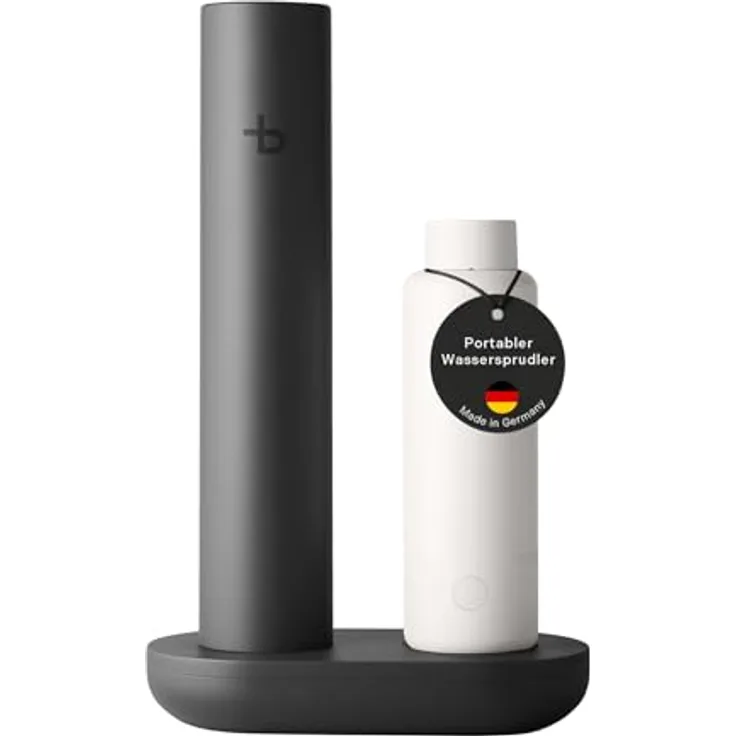 bottleplus 100% Plastikfreier Wassersprudler To Go, Spark Set für bis zu 6L Sprudelwasser, inkl. 600ml Aluminiumflasche, CO2-Zylinder nicht inkl.