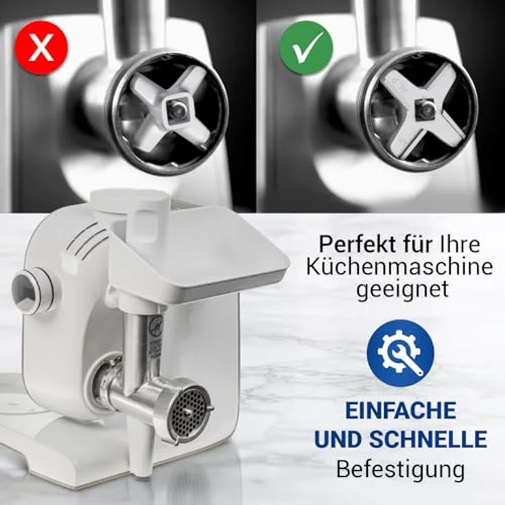 Messereinsatz Messer für Bosch Küchenmaschine Fleischwolf Ersatz für 00620949 620949 Ersatzmesser aus Edelstahl für MUM5 MUM4 MFW15 MF155 MK44 MUZ4FW MUZ5 Passend für Siemens 00020468 00028887 – Bild 5
