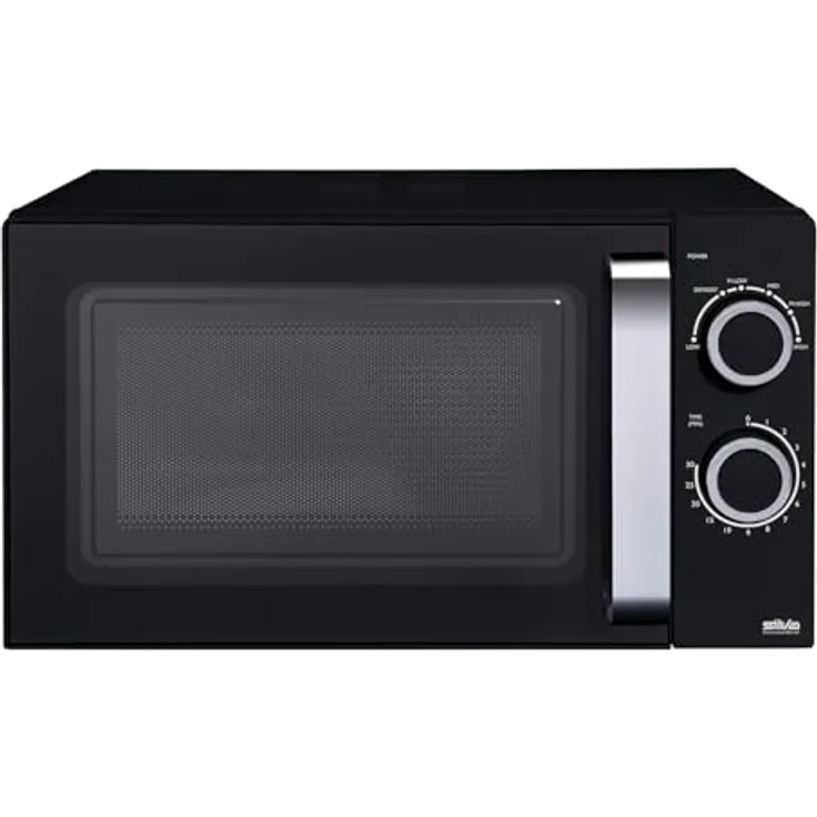 Silva MW-C 25.2, Mikrowelle Schwarz mit Keramikboden und 700W, platzsparend und große Nutzfläche