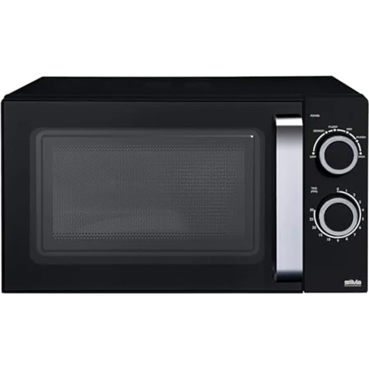 Silva MW-C 25.2, Mikrowelle Schwarz mit Keramikboden und 700W, platzsparend und große Nutzfläche – Bild 1