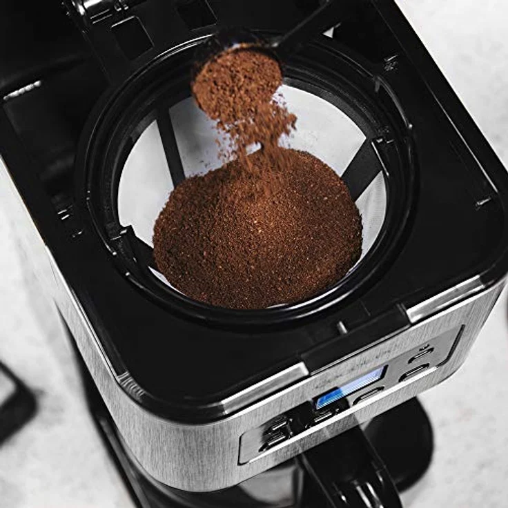 Cecotec Coffee 66 Smart Filterkaffeemaschine 950 W1,5L Hitzebeständige Kanne Permanentfilter 24 Stunden Timer Autoclean Exteme Aroma LCD Display Wärmplatte Abschaltautomatik Dosierer Schwarz Edelstahl – Bild 4