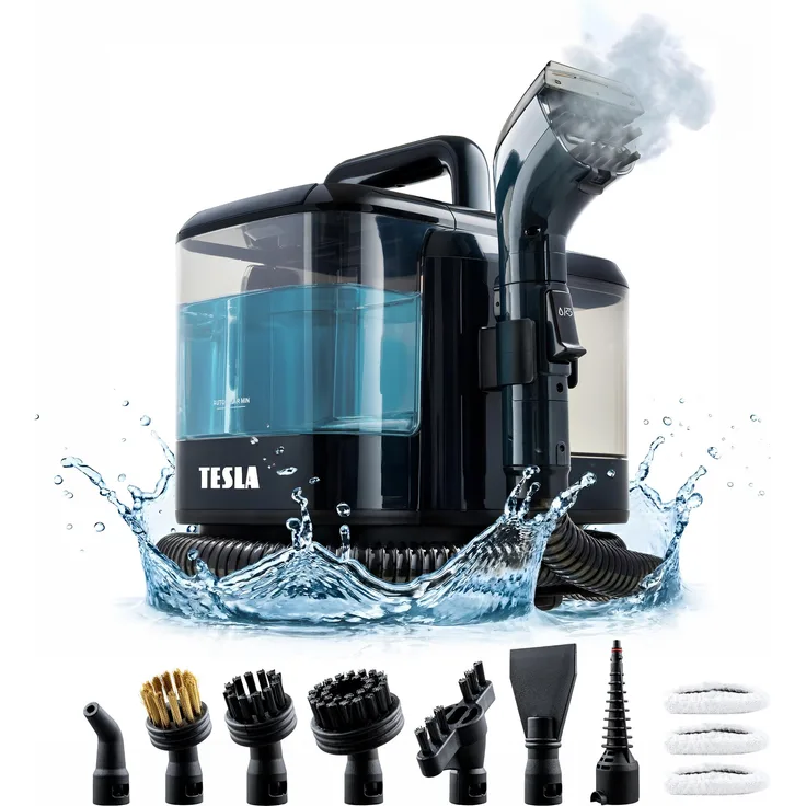TESLA PowerWash & Steam Station TQS600, Mehrzweckstaubsauger mit Dampffunktion für gründliche Haushaltsreinigung