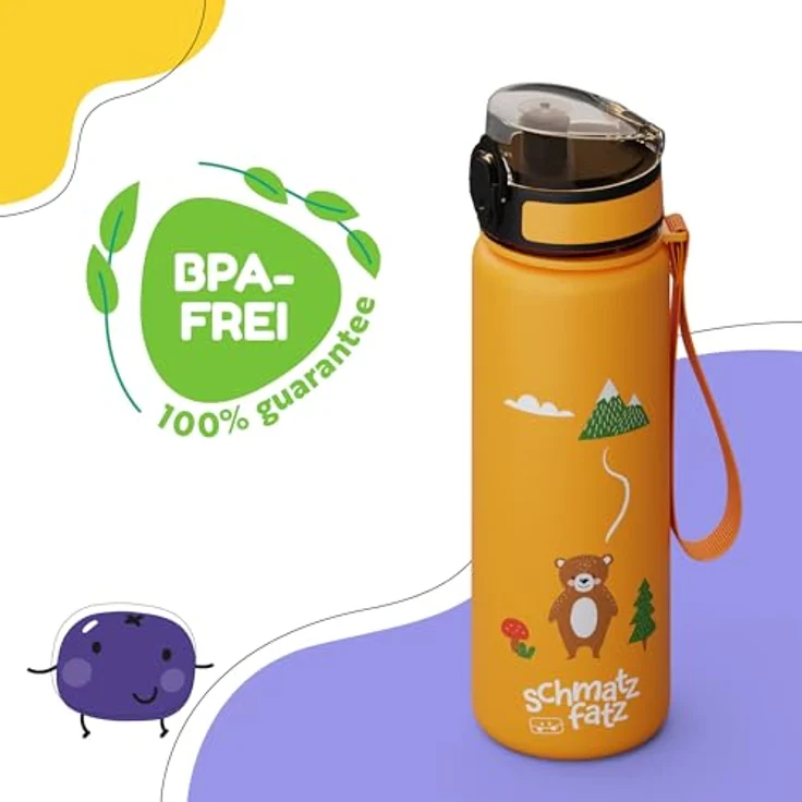 Klarstein Schmatzfatz Trinkflasche, 500 ml, auslaufsicher mit Fruchtaufsatz, BPA-frei, ideal für Kindergarten und Sport – Bild 2