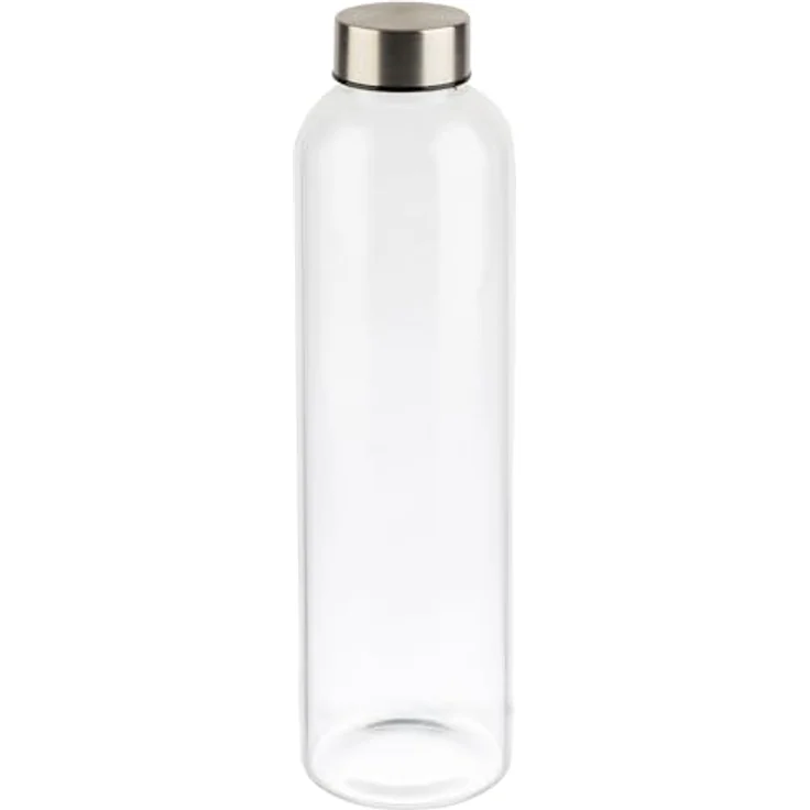 APS Trinkflasche, Glas mit Edelstahl-Schraubverschluss, 1 Liter, BPA-frei und wiederverwendbar – Bild 1