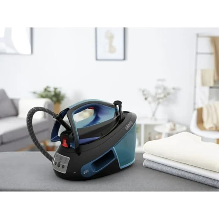 Tefal Express Vision SV8151 2800 W 1,8 L Durilium AirGlide Autoclean Soleplate Dampfbügelstation, Blau, Schwarz, SV8151E0 – Bild 2