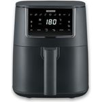 SEVERIN Heißluftfritteuse Black Line „Single“ FR 2461, gesunde Heißluft-Technologie mit 8 Automatik-Programmen und Shake Reminder, Schwarz