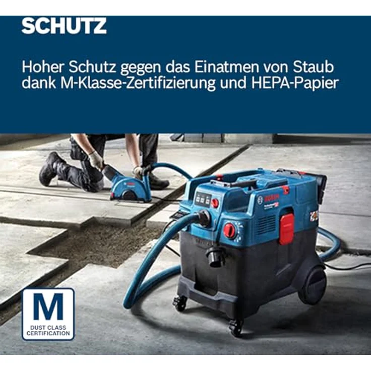 BOSCH Bodenstaubsauger GAS 12-40 MA, Mit Filterbeutel, hoher Schutz gegen Staub, automatische Filterreinigungstechnologie, einfache Staubentsorgung, kompakte Aufbewahrung, Teleskopgriff, L-BOXX-Kompatibilität, schwarz – Bild 4