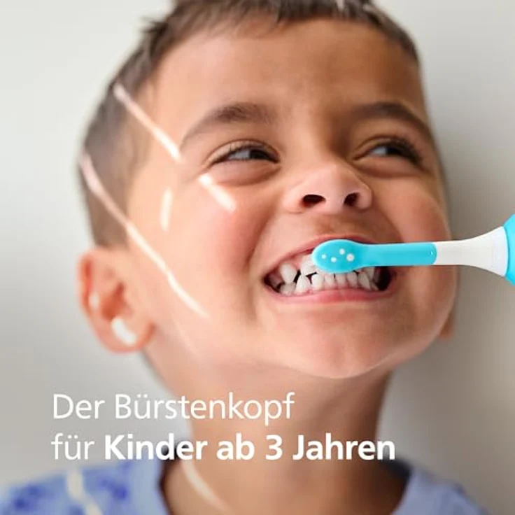 Philips Sonicare For Kids, Original Ersatzbürstenköpfe für Kinder ab 3 Jahren, 4er-Pack, HX6034/90, sanfte Reinigung, speziell für Kinder entwickelt, biobasierter Kunststoff, blau – Bild 2