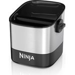 Ninja XSKKNCKBXEUK Kaffeemaschinen Knock Box, hygienischer Kaffeepuck-Behälter, Silber und Schwarz