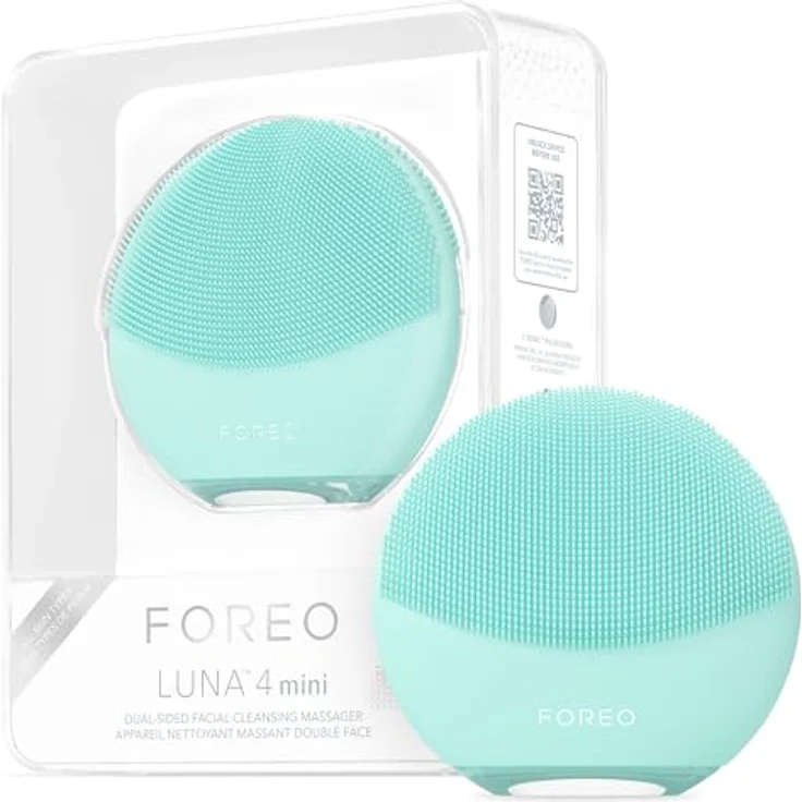 FOREO LUNA™ 4 mini Arctic Blue, Gesichtsreinigungsbürste mit T-Sonic™ Pulsationen, 30-sekündigem Glow-Boost-Modus und hygienischem Silikon – Bild 1