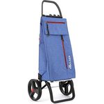 Rolser Klappbarer Einkaufstrolley Wallaby Tweed 2 große Räder - Blau