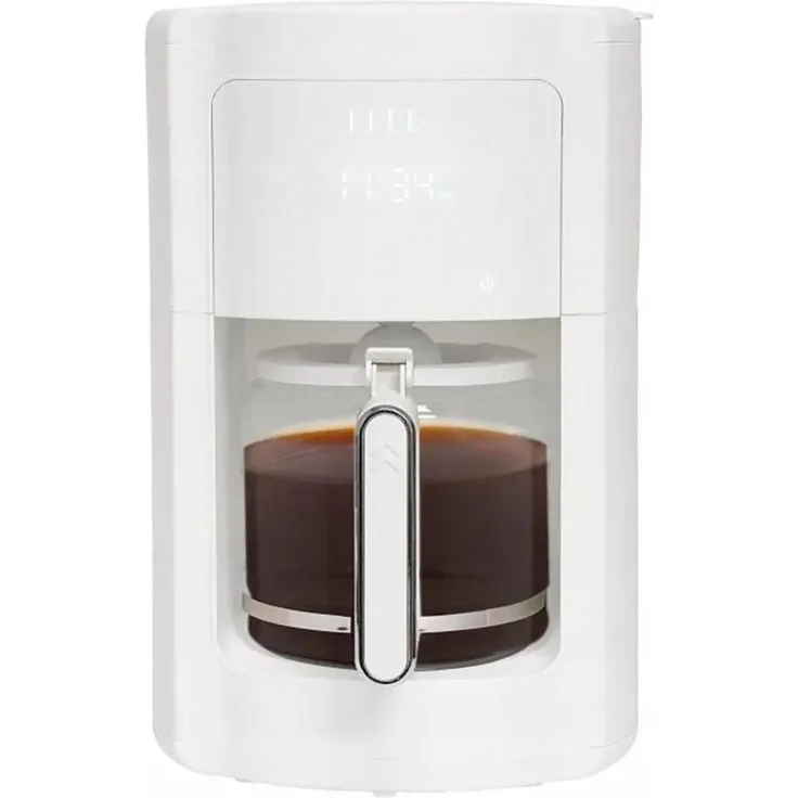 Elle 1,8-Liter-Filterkaffeemaschine, weiße Maschine mit Warmhaltefunktion und anpassbarer Kaffeestärke