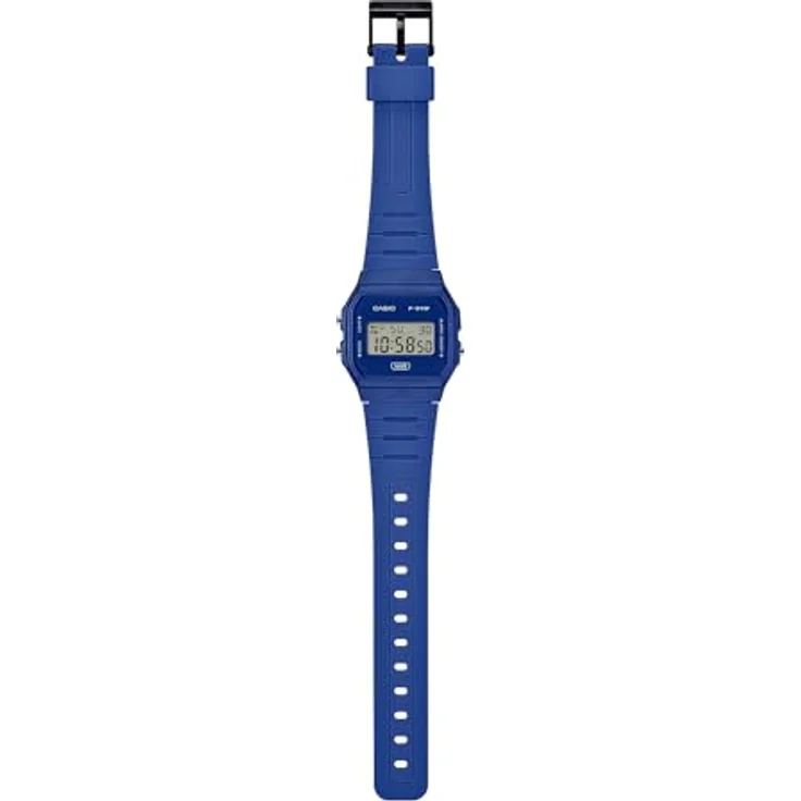 Casio Watch F-91WB-2A1EF, Digitaluhr mit Kalenderfunktion, Stoppuhr, Alarm und Licht, Blau – Bild 2