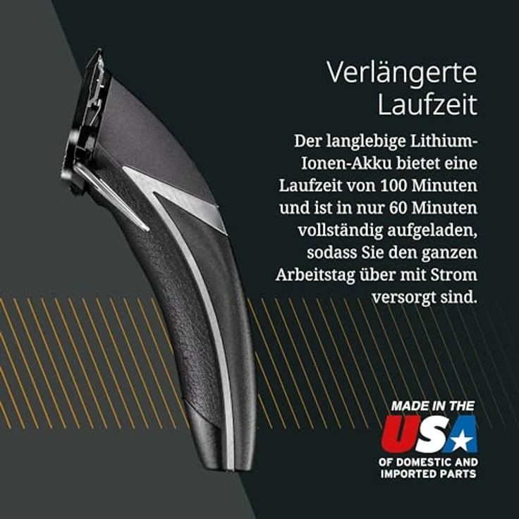 Wahl Kuno Professioneller Akku-Haarschneider - Bis zu 100 Minuten Laufzeit - Taper-Hebel-Funktionalität, 7200 U/min Motor, ergonomisches Design – Bild 6