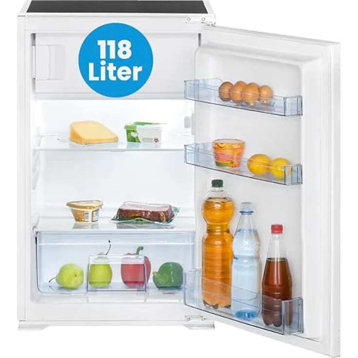 Bomann® KSE 7810 Einbaukühlschrank mit Gefrierfach, 118 Liter, Abtauautomatik, Schlepptürausführung, wechselbarer Türanschlag – Bild 8