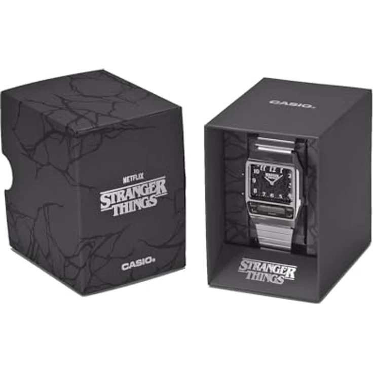 Casio Edgy Armbanduhr AnaDigi Stranger Things AQ-800EST-1AER, limitierte Edition mit thematischer Verpackung und Demogorgon-Motiv – Bild 5