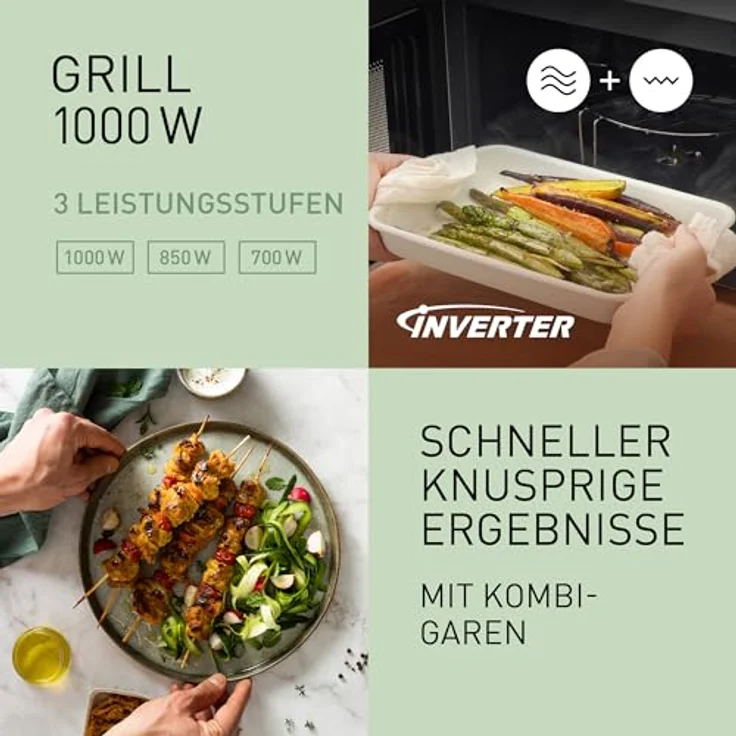 Panasonic NN-GD38QSEPG, Mikrowelle mit Grillfunktion, 29 l, Inverter Technologie, inkl. 4-in-1 Dampf + Topf – Bild 5