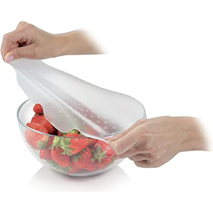 Tescoma Elastische Silikon-Deckel 4FOOD Set mit Ø 17 und 23 cm, flexible und luftdichte Abdeckungen – Bild 5