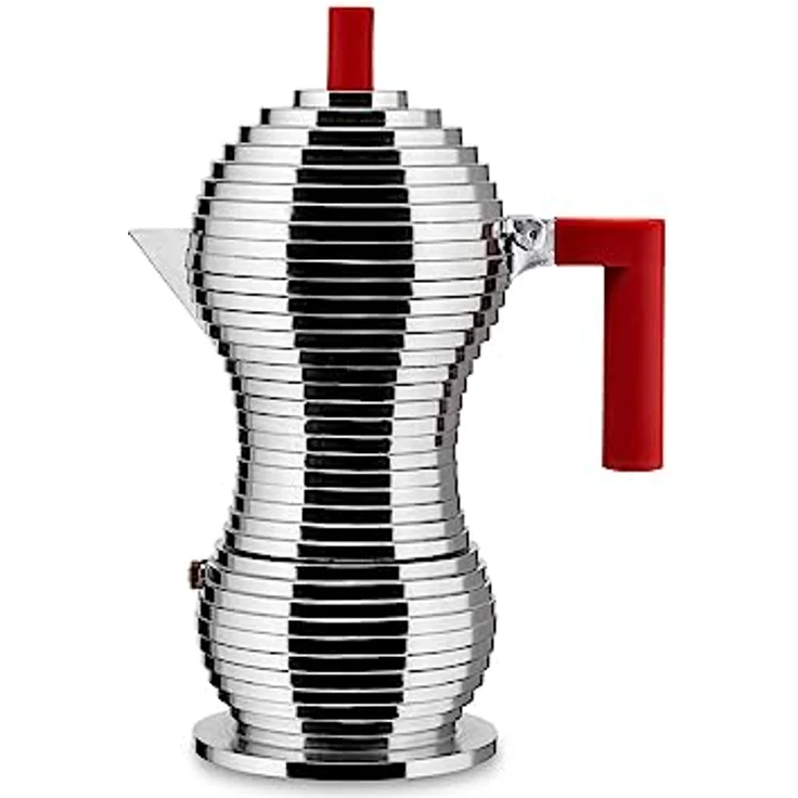 Alessi Pulcina MDL02-6 RFM Design Kaffeemaschine mit Magnetbode aus Aluminium und PA, 6 Tassen, rot – Bild 3