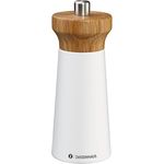 Zassenhaus Pfeffermühle Holz WESTERLAND | weiß/Buchenholz | Mühlenkopf aus Eichenholz | mit stufenlos verstellbarem Hochleistungs-Keramikmahlwerk | Gewürzmühle für Pfeffer | 14 cm, Ø 5,4 cm