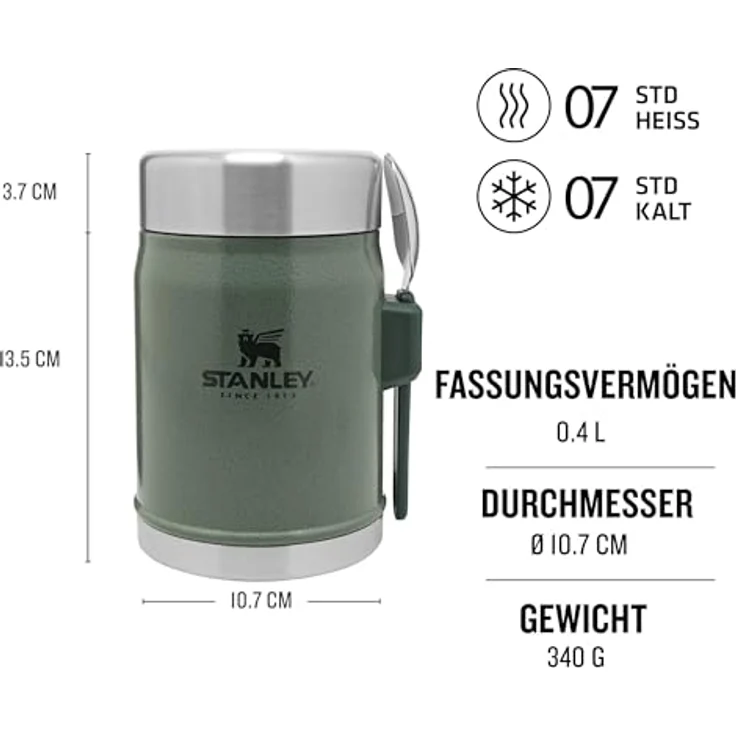 Stanley CLASSIC FOOD JAR + SPORK, Edelstahl, 0,4L, grün – Bild 2