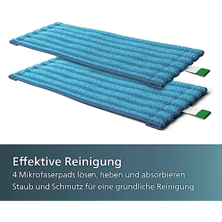 Philips Original Cordless Vacuum 7000 Series Microfiber Pads, Glänzende, 4 waschbare und wiederverwendbare Mikrofaser-Pads, für: XC7053, XC7055, XC7057 (XV1670/02) – Bild 2
