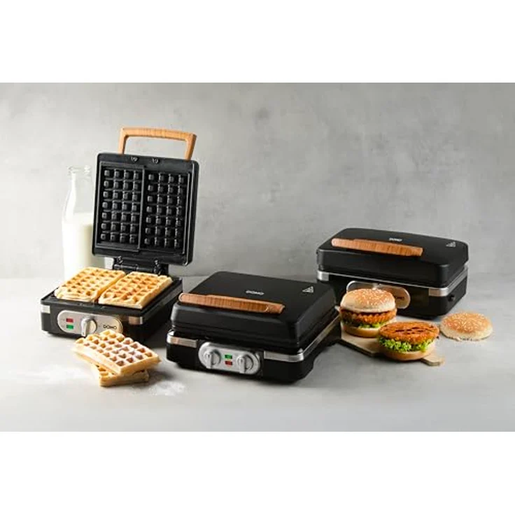 Domo Sandwichmaker DO9278C, 3-in-1 Croque-Waffel-Grill mit PFAS-freien keramischen Platten, inky black – Bild 6