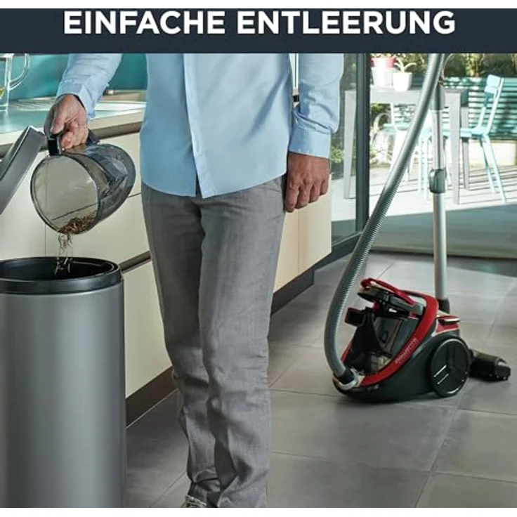 Rowenta RO7649 Silence Force Cyclonic Parkett | Beutelloser Staubsauger | Vacuum-Cleaner | Sehr Leise | 2,5L Staubvolumen | Tierhaar | Auto | Schwarz-Rot – Bild 6