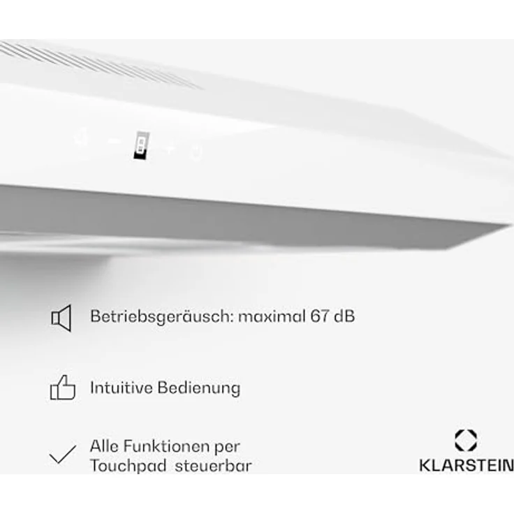 Klarstein Contempo Neo 90 Unterbauhaube, Edelstahldesign mit SenseControl Touch-Steuerung, 175 m³/h Abluftleistung, Umluftbetrieb möglich – Bild 5