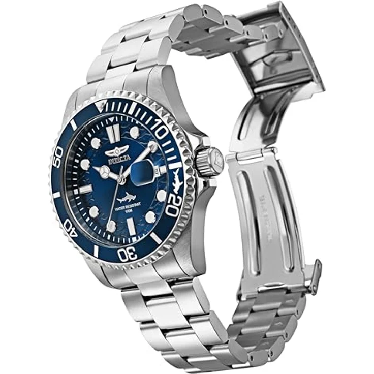 Invicta Pro Diver Edelstahl Herren Quarzuhrwerk, 43mm, blaues Zifferblatt, 100m wasserdicht – Bild 2
