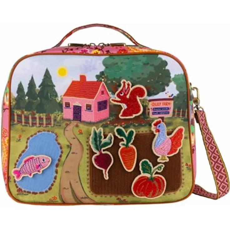 Oilily Reisetasche Koffer Farm Suitcase, großes Hauptfach, robustes Material, verstellbarer Schultergurt, Chateau Rose bunt