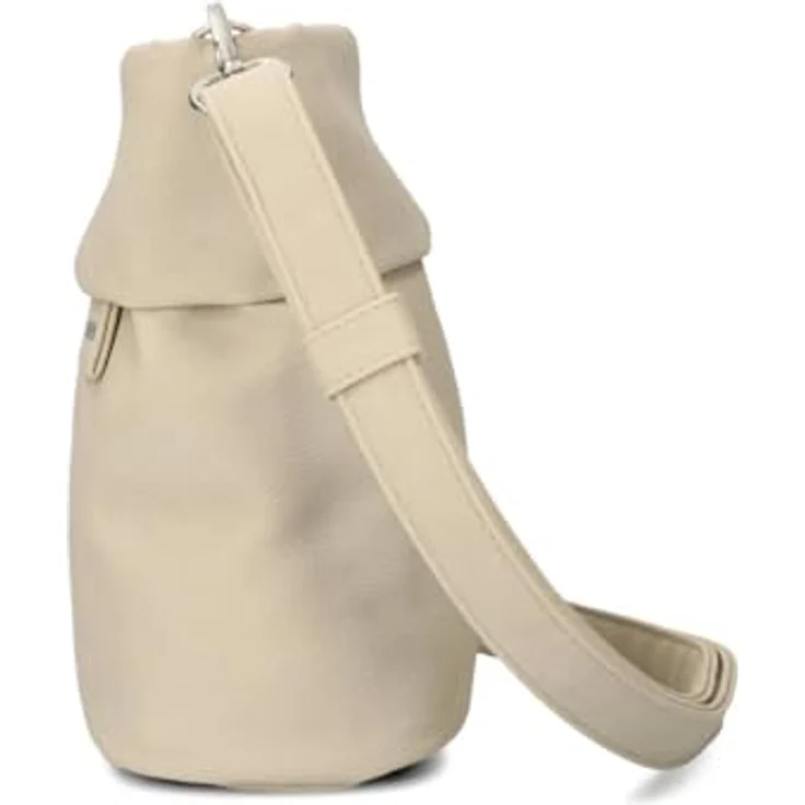 ZWEI Beuteltasche Mademoiselle M8, praktische Umhängetasche aus pflegeleichtem Kunstleder, Farbe Nude, mit Innenfächern und Handyfach, 25 x 10 x 23 cm – Bild 7