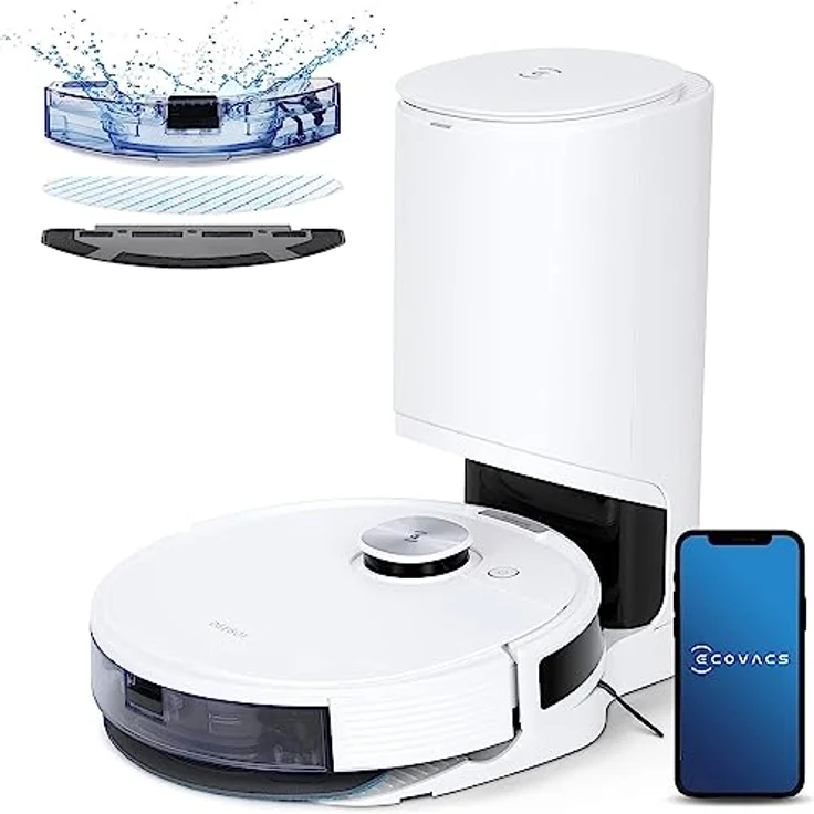 ECOVACS DEEBOT N10 PLUS Staubsaugerroboter mit Wischmopp 4300Pa, Auto-Absaugstation, bis zu 300 min/400 m², TrueMapping 2.0 dToF Laser Navigation, Teppich-Erkennung, individuelle Reinigung nach Zonen – Bild 1