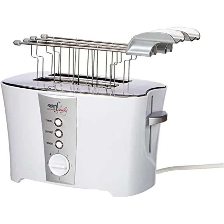 Melchioni Family 118310008 Tosto 2-Schlitz-Toaster, mit Doppel Zange, weiß – Bild 2