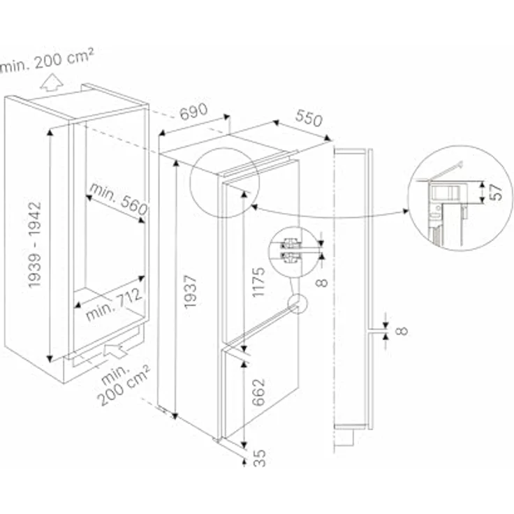 Küppersbusch FKGF9855.0i, Einbau-Kühl- und Gefrierkombination mit NoFrost, ChillerZone, 341 Liter Nutzinhalt und LED-Rückwand – Bild 4