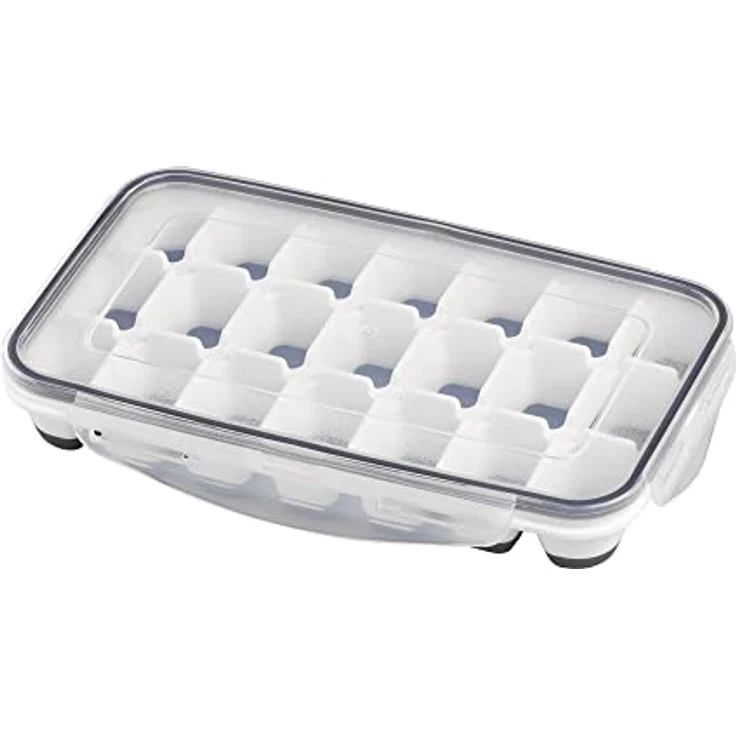 APS 2er Set Eiswürfelform inklusive transparentem Deckel, für je 21 Eiswürfel, Eiswürfelgröße: 4 x 2,5 x 3 cm – Bild 5