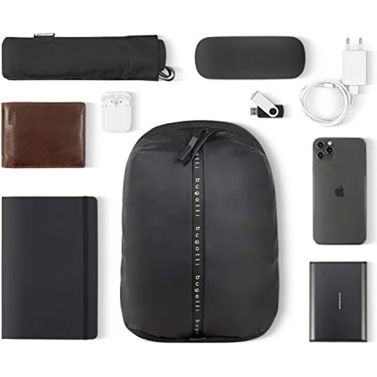 Bugatti Handtasche Blanc Schwarz, funktionaler Rucksack mit mehreren Fächern und gepolsterten Schulterträgern – Bild 6