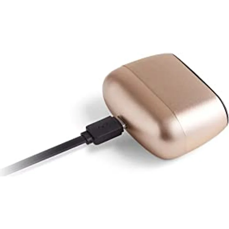 Lexon Minut Reisewecker, LCD-Wecker aus ABS und Aluminium in Gold, Maße: 6,5cm x 4,5cm x 2,5cm, mit Snooze-Funktion und USB-Aufladung, Modell LR154D – Bild 4