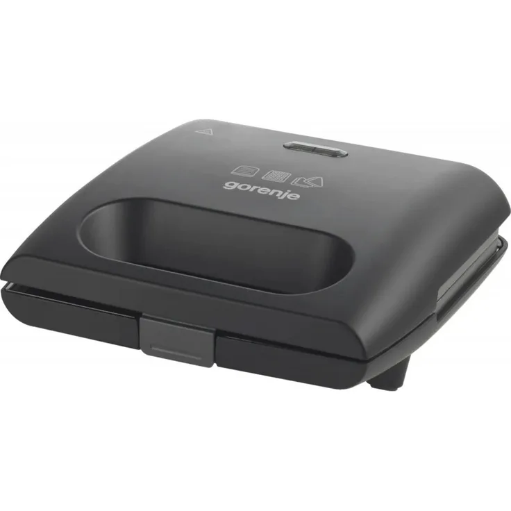 GORENJE SM703GCG, Sandwichmaker mit 700 Watt, Aluminiumplatten 20 x 10 cm, schwarz