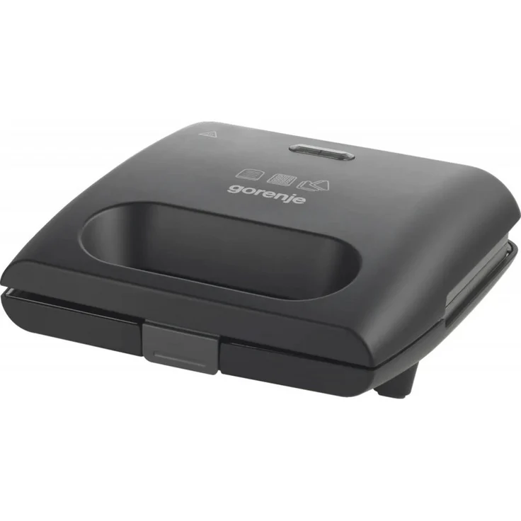 GORENJE SM703GCG, Sandwichmaker mit 700 Watt, Aluminiumplatten 20 x 10 cm, schwarz