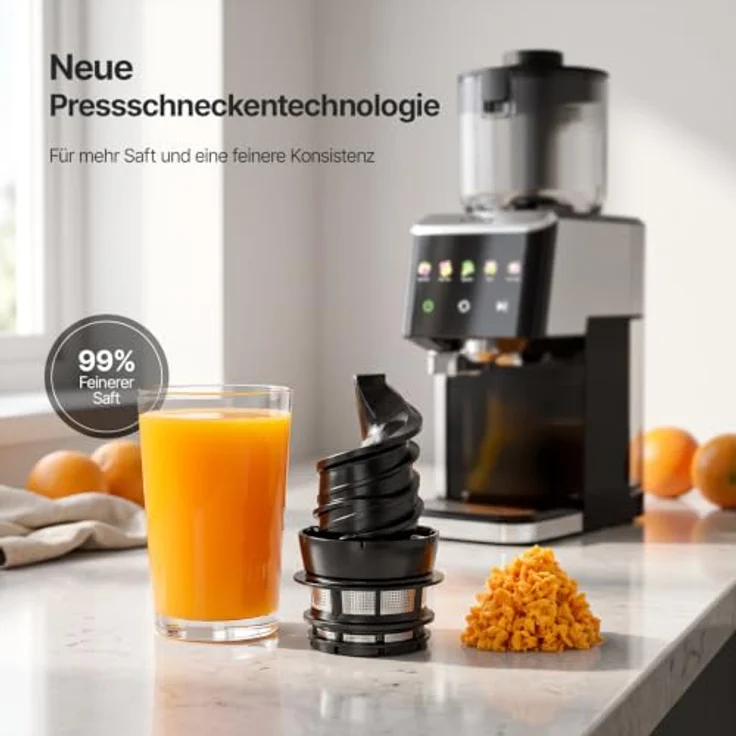Olvy Slow Juicer JS8303S, 150W Entsafter für Obst & Gemüse mit 5 Programmen, Eiscreme-Funktion, Rückwärtsfunktion, BPA-frei – Bild 12